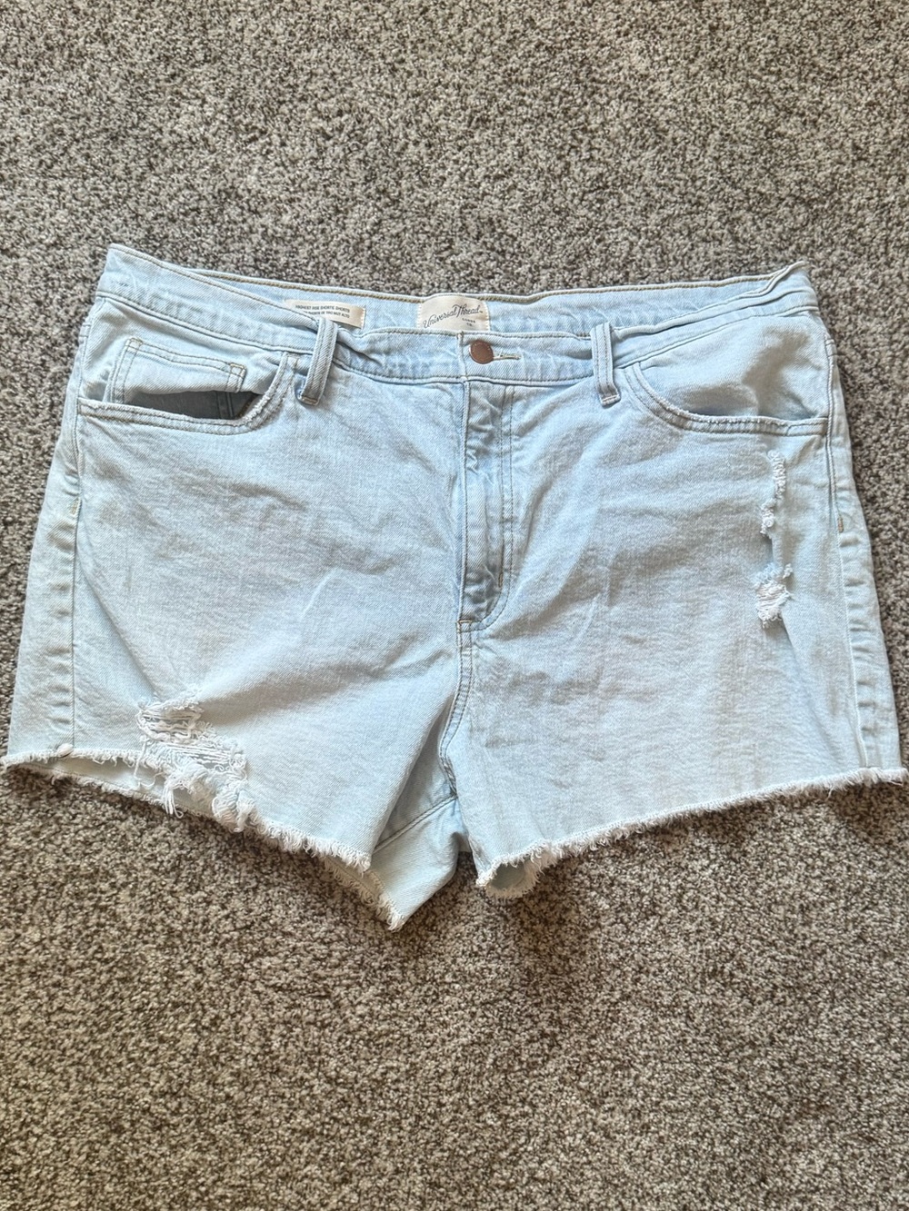 Universal Thread Light Blue Frayed-Hem Denim Shorts